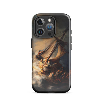 Storm on the Sea of Galilee - Rembrandt Phone Case Iphone 16 Pro / Gloss Black Phone Case Dramatic Oil-painted Scene Ship Turbulent Galilee