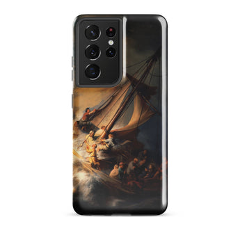 Storm on the Sea of Galilee - Rembrandt Phone Case Samsung Galaxy S21 Ultra / Gloss Black Phone Case Dramatic Painting Sailors Rough Seas
