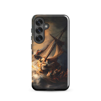 Storm on the Sea of Galilee - Rembrandt Phone Case Samsung Galaxy S25 / Gloss Black Phone Case Dramatic Painting Sailors Storm-tossed Ship