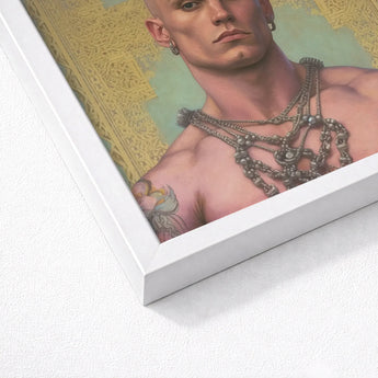 Strapping Young Lad - Queercore Gay Thug Art Print / Canvas White Framed Portrait Bald Man Intricate Fine Paper, Bold Statements, Prints