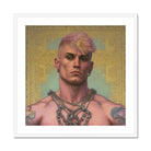 Strapping Young Lad - Queercore Gay Thug Art Print, Portrait Person Pink Hair Metal Chain Accessories Visible