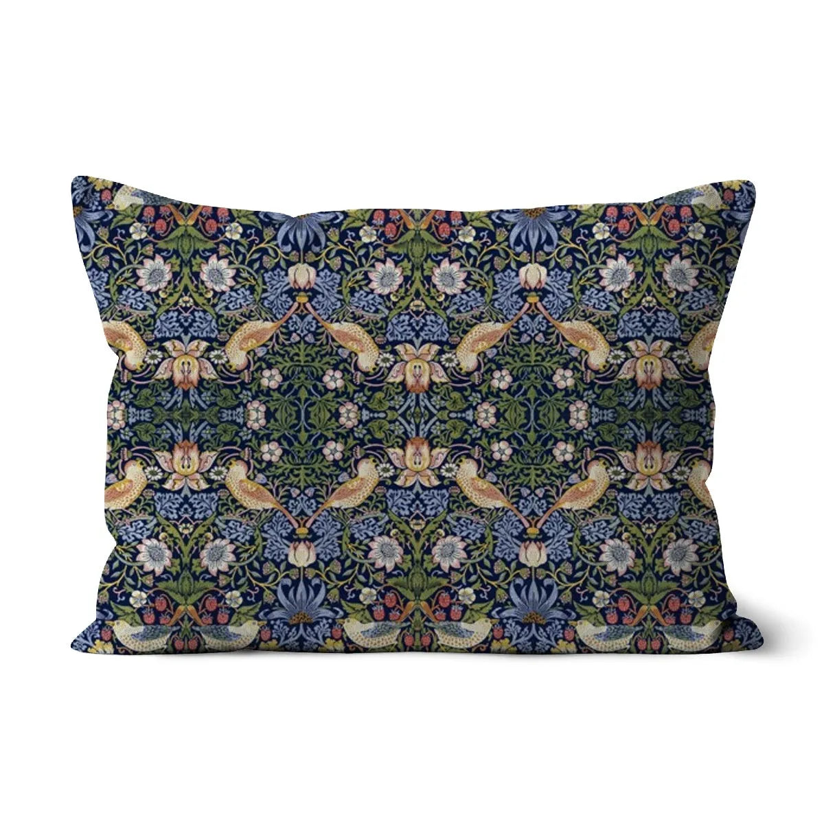 Strawberry Thief - William Morris Cushion - Decorative Throw Pillow - Linen / 19’x13’ - Throw Pillows - Aesthetic Art