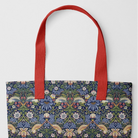 Strawberry Thief - William Morris Shopping Tote Red Bags