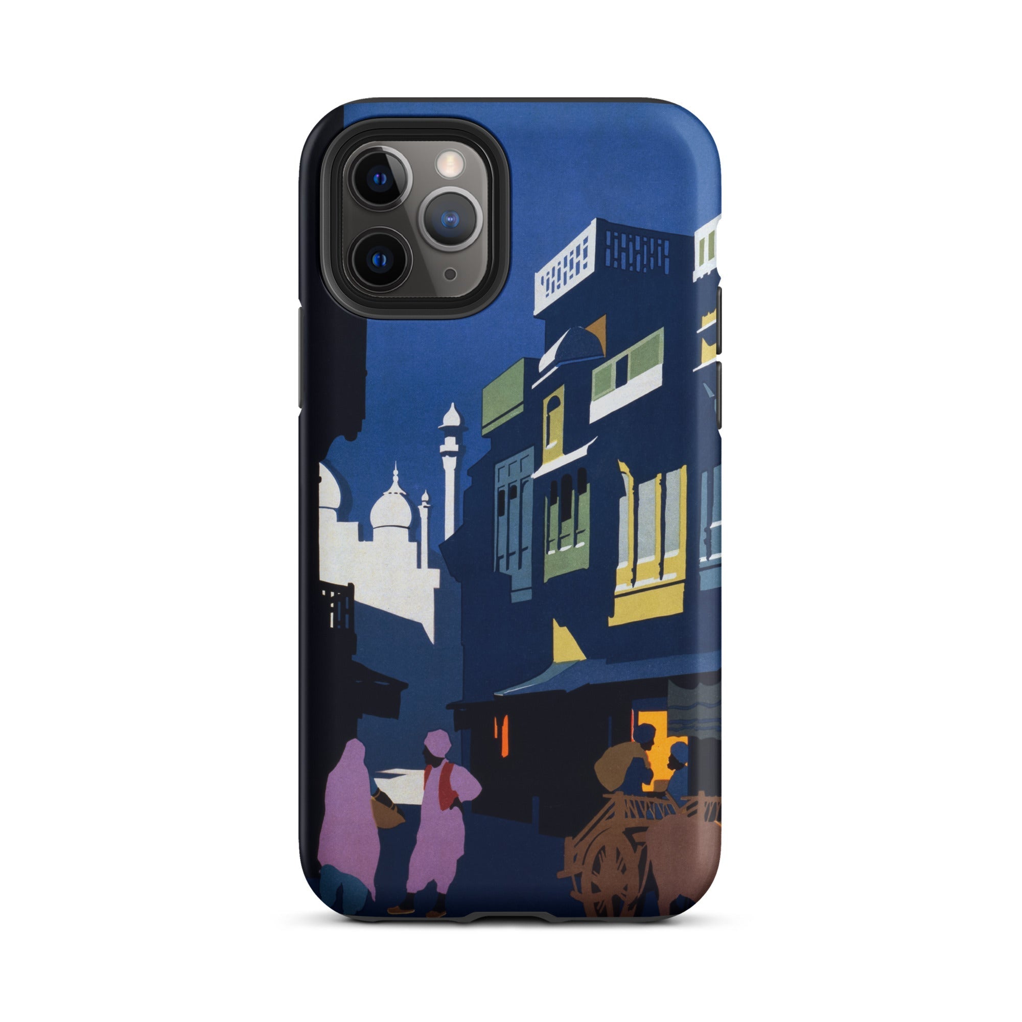 Street by Moonlight India Travel Poster Iphone Case, 11 Pro / Matte, Phone Case Cityscape Design