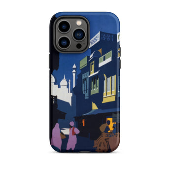 Street by Moonlight - India Travel Poster Iphone Case, 14 Pro Max / Matte, Phone Case Street Scene