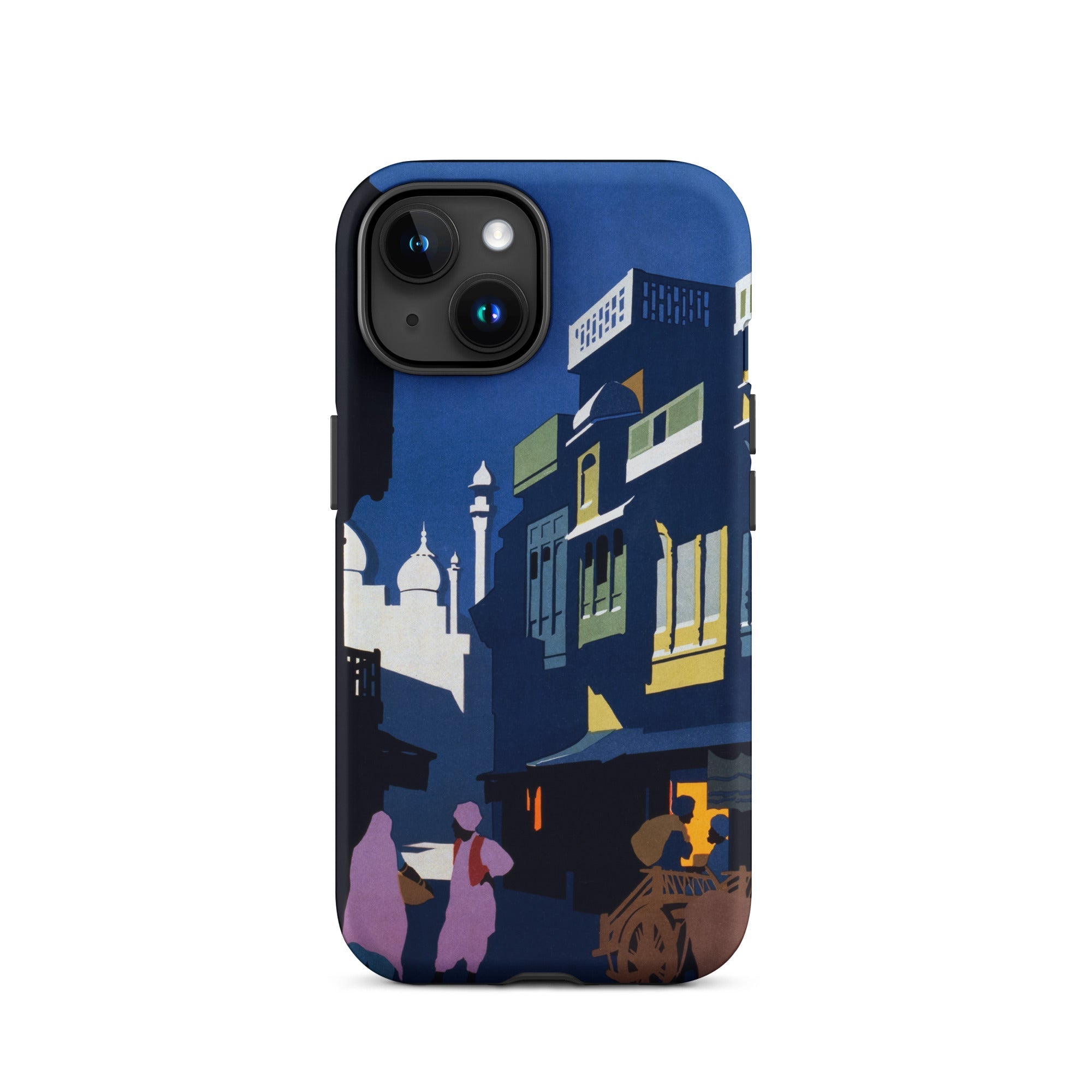 Street by Moonlight India Travel Poster Iphone Case, 15 / Matte, Phone Case Street Scene