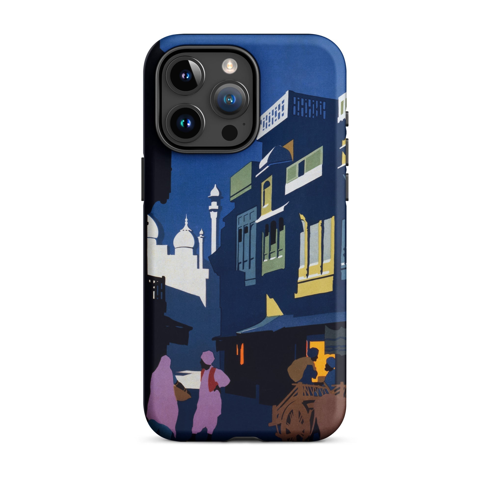 Street by Moonlight India Travel Poster Iphone Case, 15 Pro Max / Matte, Phone Case Street Scene