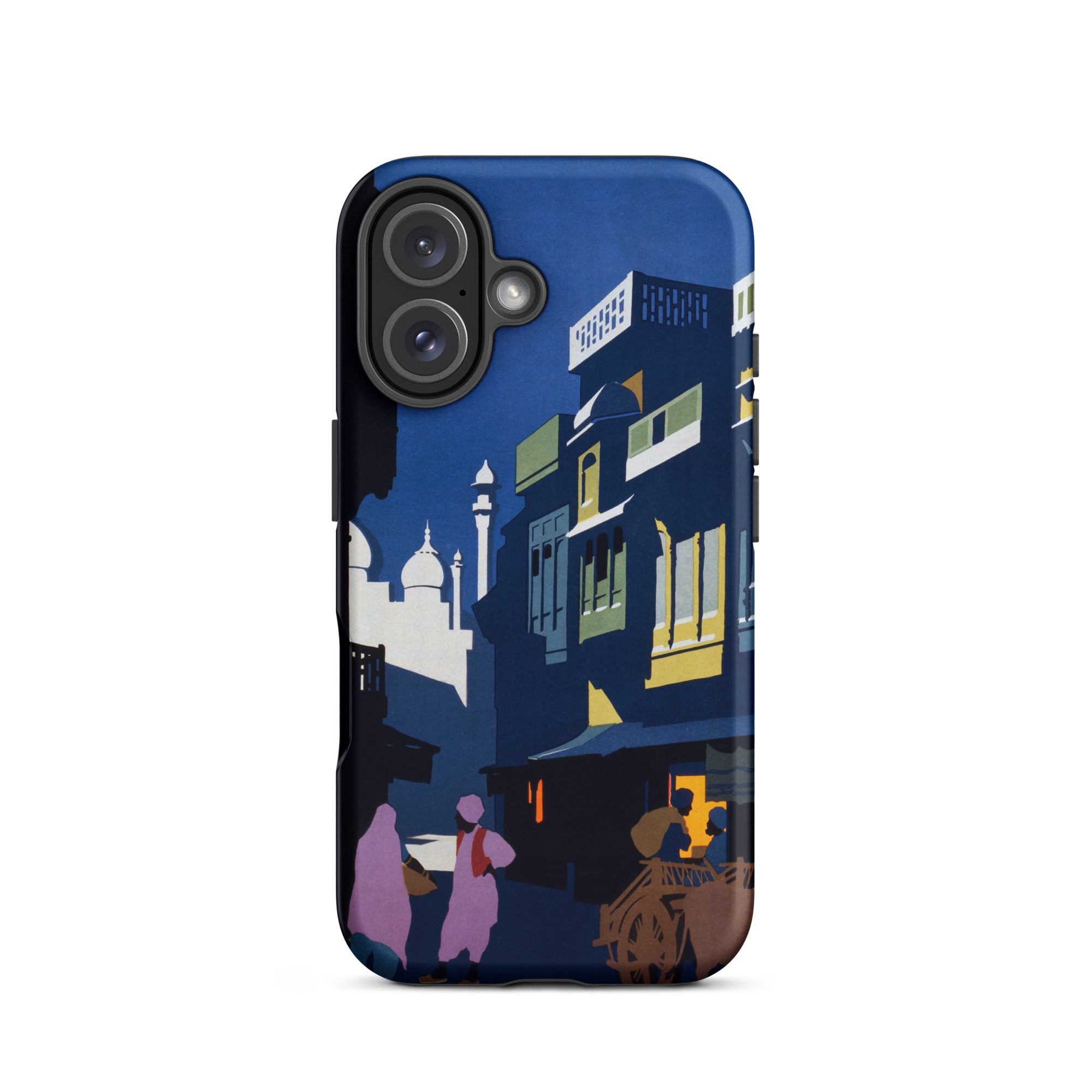 Street by Moonlight India Travel Poster Iphone Case, 16 / Matte, Phone Case Cityscape Design