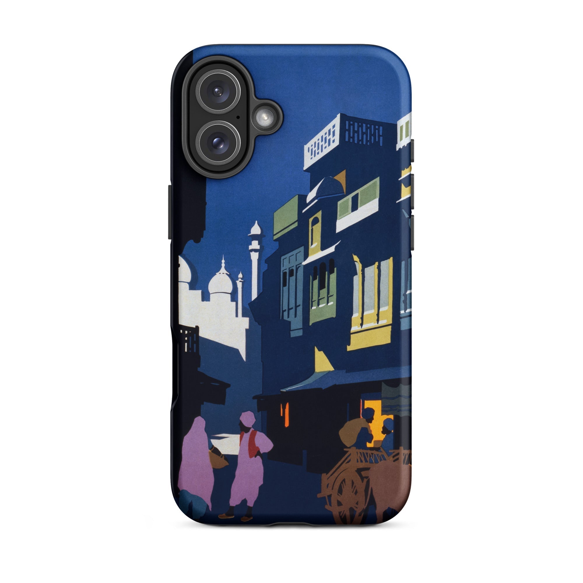 Street by Moonlight India Travel Poster Iphone Case, 16 Plus / Matte, Phone Case Street Scene