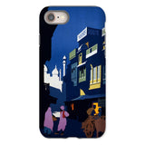 Street by Moonlight - India Travel Poster Iphone Case, 8 / Matte, Phone Case Artistic Illustration Middle Eastern Nighttime Street