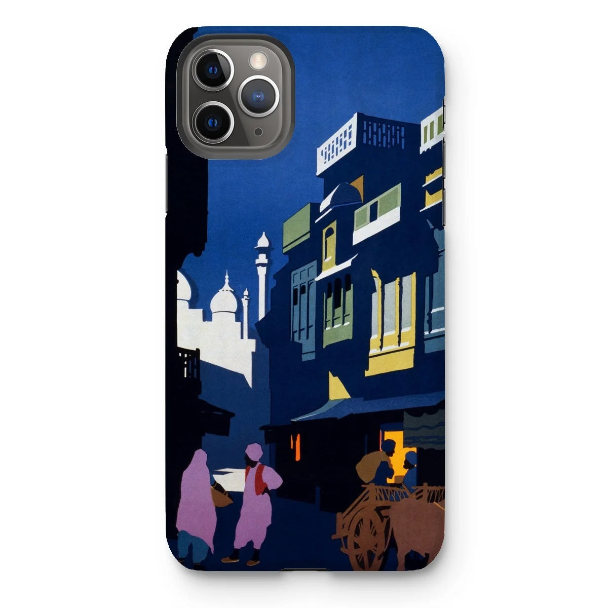 Street by Moonlight - India Travel Poster Iphone Case - 11 Pro Max / Matte