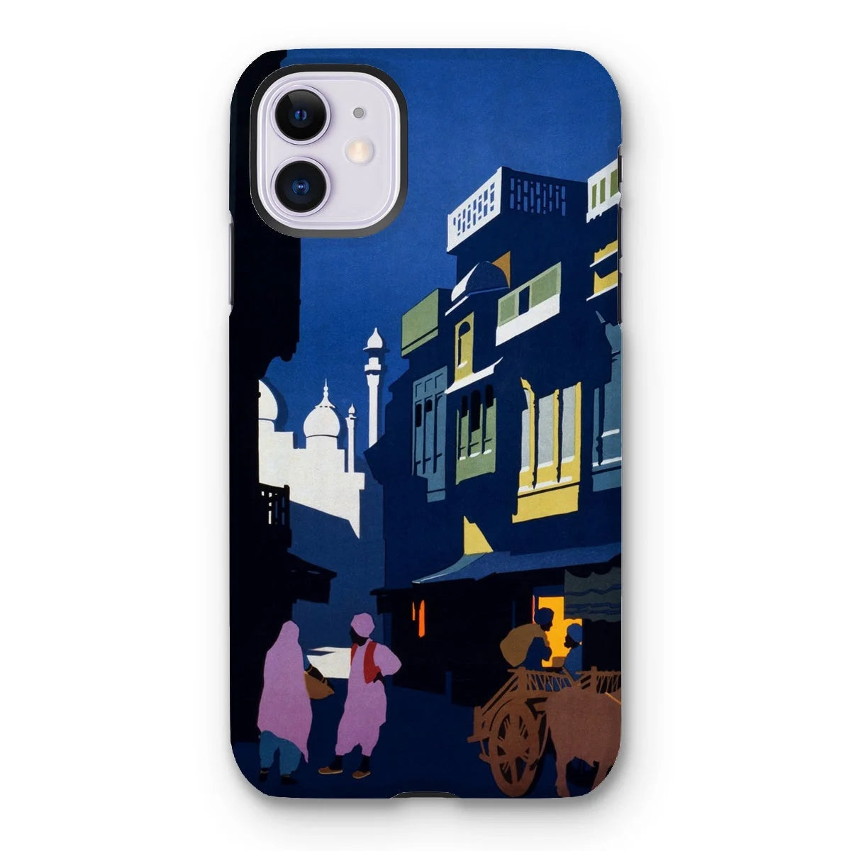 Street by Moonlight - India Travel Poster Iphone Case - 11 / Matte