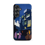 Street by Moonlight - India Travel Poster Phone Case, Samsung Galaxy S25 Plus / Matte, Mobile Cases, Toby Leon