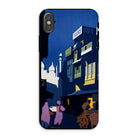 Street by Moonlight India Travel Poster Iphone Case, Xs / Matte, Phone Case Artistic Night Scene Middle Eastern Architectural