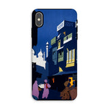 Street by Moonlight - India Travel Poster Iphone Case, Xs Max / Matte, Phone Case Artistic Nighttime Street Scene Silhouettes Middle