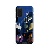 Street by Moonlight - India Travel Poster Samsung Case, Galaxy S20 / Matte, Dark Blue Smartphone Case Artistic Illustration Indian Street