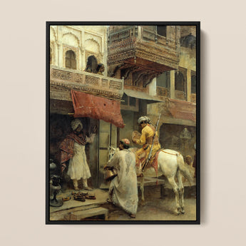 Street Scene in India - Edwin Lord Weeks Art Print / Canvas, 12x16’’ / 31x41cm / Black Frame, Posters Prints & Visual Artwork, Toby Leon