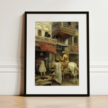Street Scene in India - Edwin Lord Weeks Art Print / Canvas, 12x16’’ / 31x41cm / Black Frame / Matboard, Posters Prints & Visual Artwork,