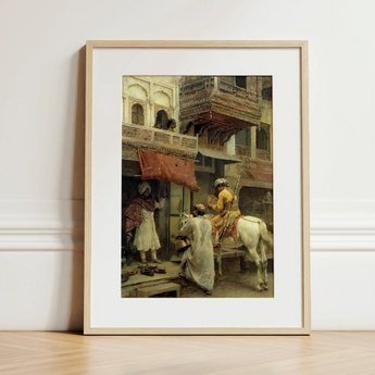 Street Scene in India - Edwin Lord Weeks Art Print / Canvas Framed Art Print Historical Street Scene Figures Traditional Edwin Lord Weeks