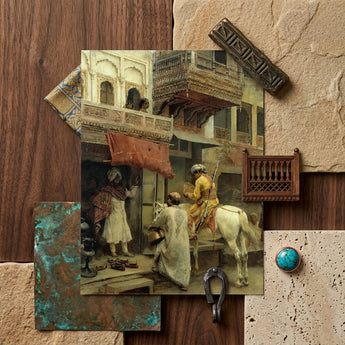 Street Scene in India - Edwin Lord Weeks Art Print / Canvas Vintage-style Painting Ornate Indian Street Scene Figures Traditional Edwin