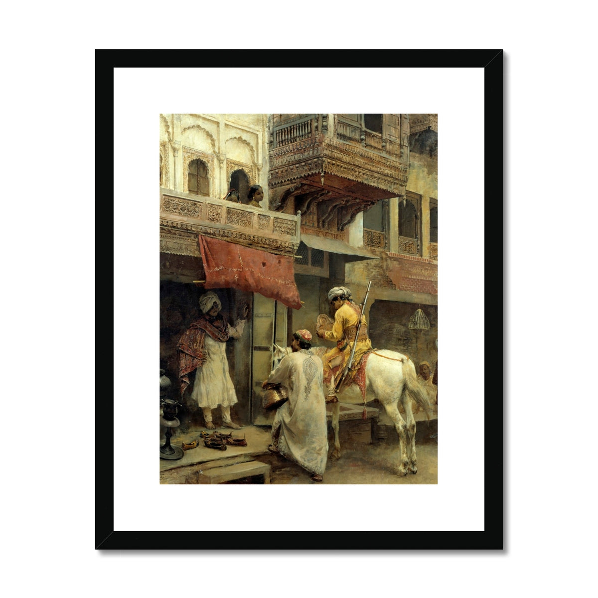 Street Scene in India Edwin Lord Weeks Art Print, Framed Painting Middle Eastern Street Scene