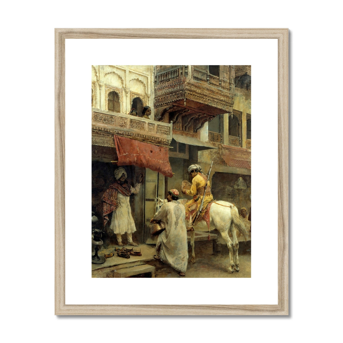 Street Scene in India Edwin Lord Weeks Art Print, Framed Painting Middle Eastern Street Scene