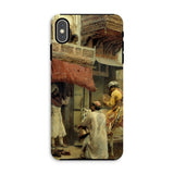 Street Scene in India - Edwin Lord Weeks Iphone Case, Xs Max / Matte, Phone Case Vintage Middle Eastern Market Scene Artwork