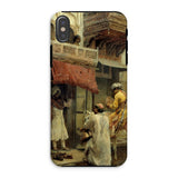 Street Scene in India - Edwin Lord Weeks Phone Case Iphone Xs / Matte Phone Case Classical Painting Middle Eastern Market Scene Edwin Lord