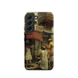 Street Scene in India - Edwin Lord Weeks Samsung Case, Galaxy S22 / Matte, Smartphone Case Detailed Painting Outdoor Market Scene People