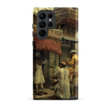 Street Scene in India - Edwin Lord Weeks Samsung Case, Galaxy S22 Ultra / Matte, Smartphone Case Classical Painting Busy Marketplace Scene