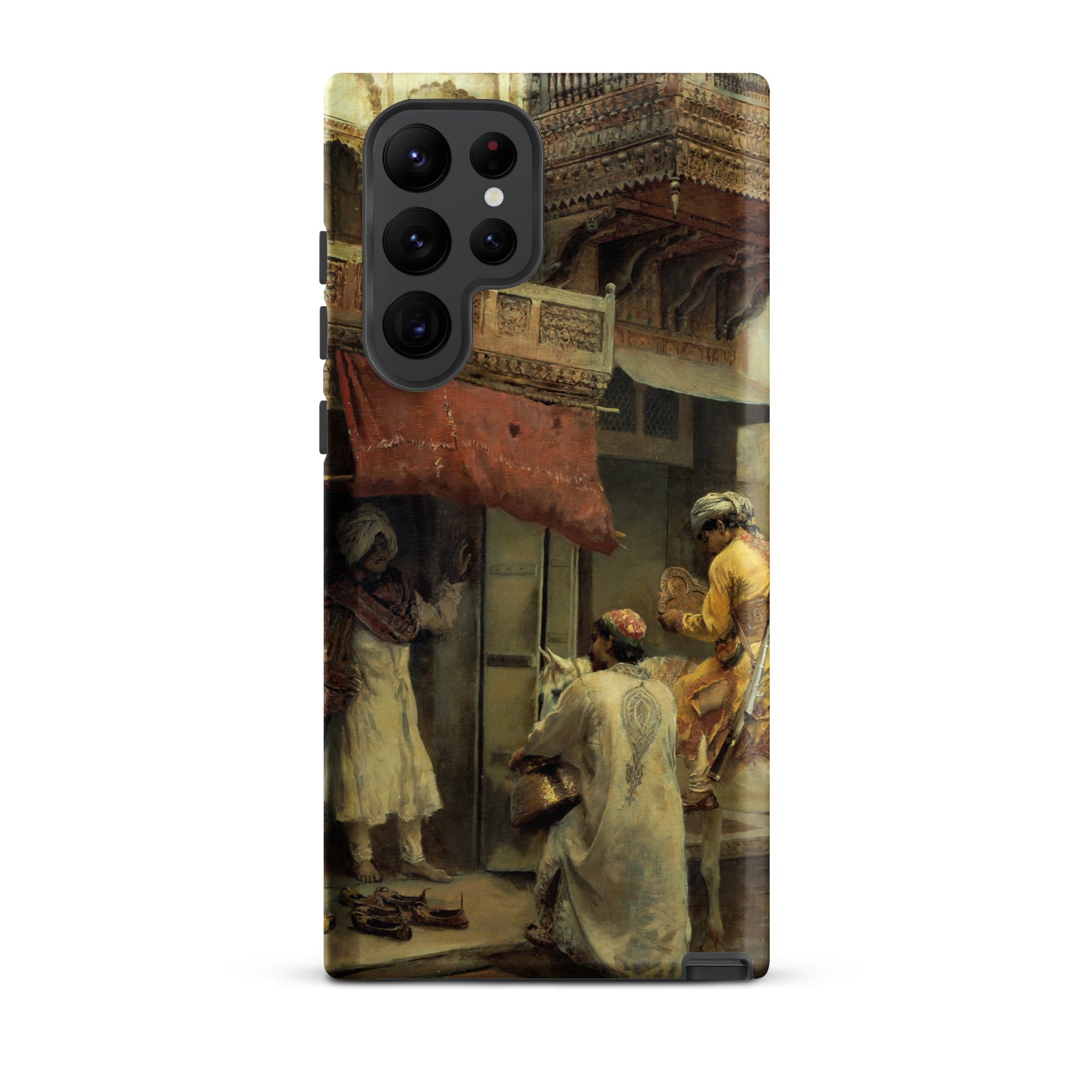 Street Scene in India Edwin Lord Weeks Samsung Case, Galaxy S22 Ultra / Matte, Smartphone Case Classical Painting Busy Marketplace Scene