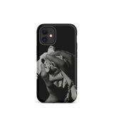 Stretch Corset - 1930s Fashion Photography Iphone Case, 12 Mini / Matte, Black Phone Case Grayscale Hand