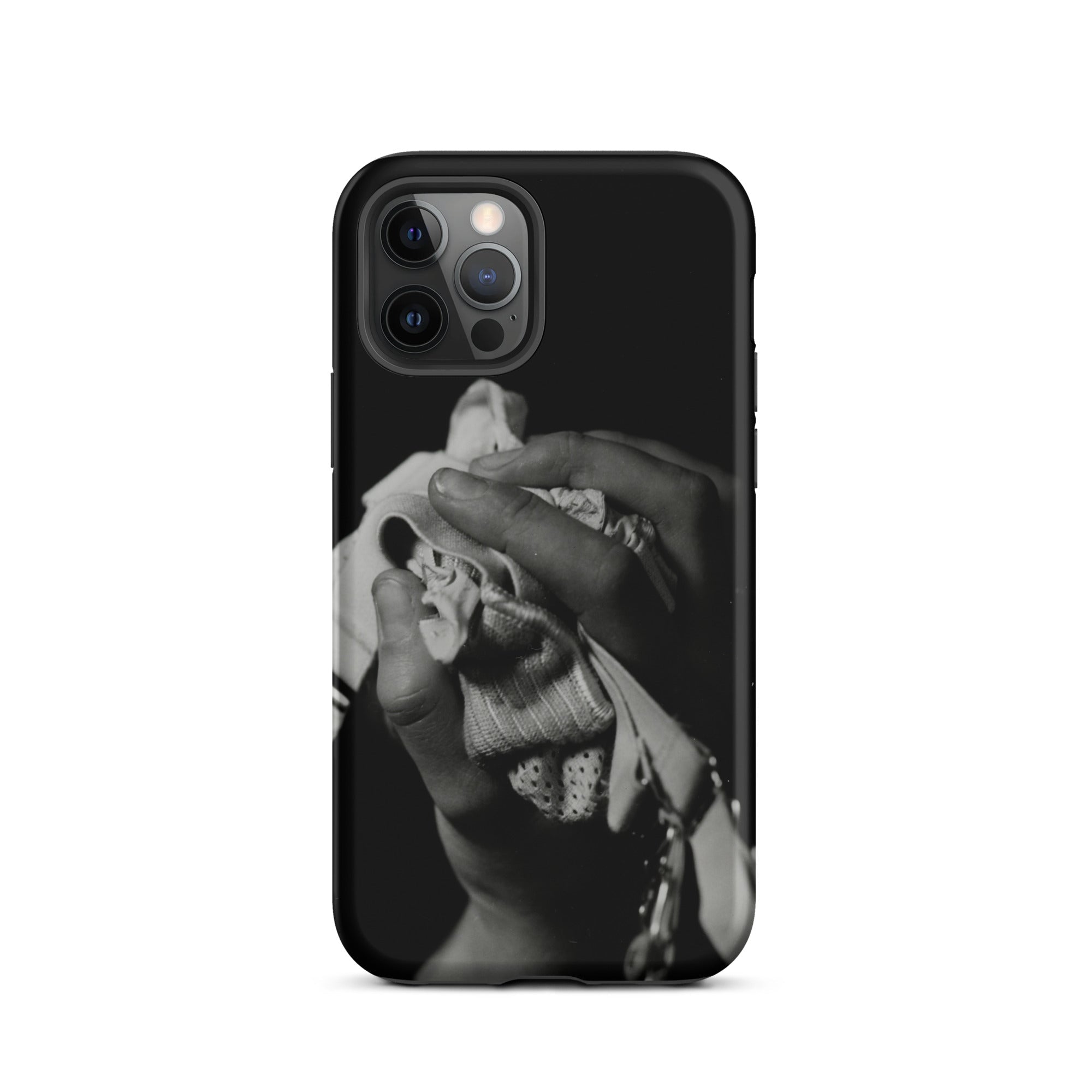 Stretch Corset - 1930s Fashion Photography Iphone Case, 12 Pro / Matte, Black Phone Case Grayscale Hands