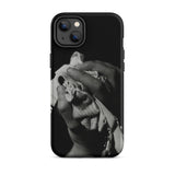 Stretch Corset - 1930s Fashion Photography Iphone Case, 14 Plus / Matte, Black Iphone Case Monochrome Hand