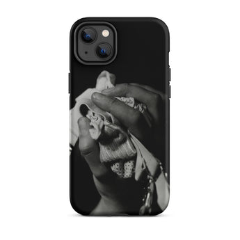 Stretch Corset - 1930s Fashion Photography Iphone Case, 14 Plus / Matte, Black Iphone Case Monochrome Hand