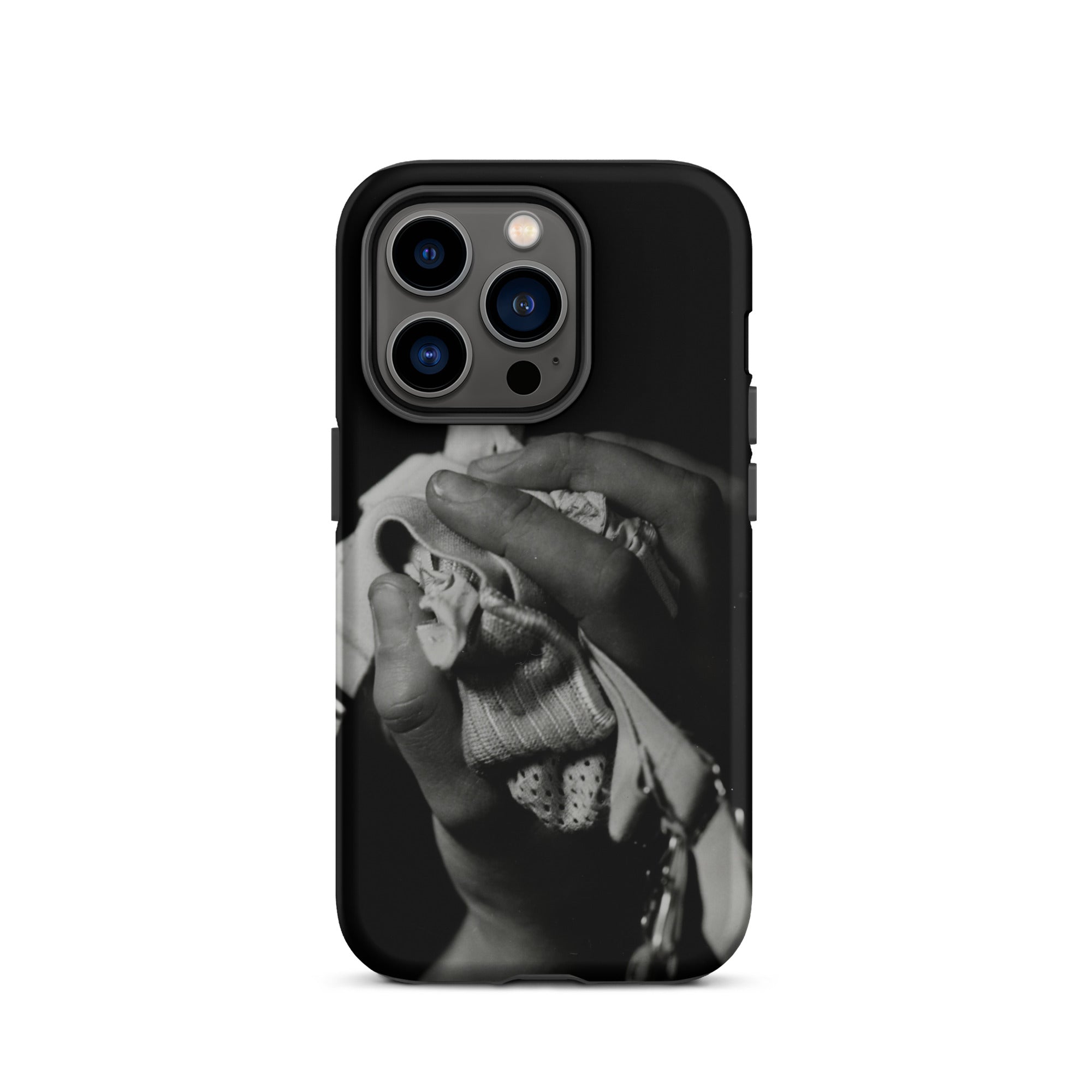 Stretch Corset - 1930s Fashion Photography Iphone Case, 14 Pro / Matte, Black Phone Case Monochrome Hand