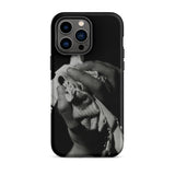 Stretch Corset - 1930s Fashion Photography Iphone Case, 14 Pro Max / Matte, Black Phone Case Grayscale Hand
