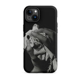 Stretch Corset - 1930s Fashion Photography Iphone Case, 15 Plus / Matte, Black Phone Case Monochrome Hand