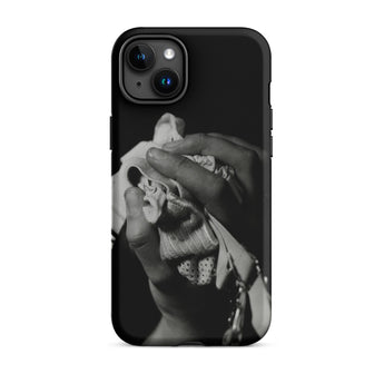 Stretch Corset - 1930s Fashion Photography Iphone Case, 15 Plus / Matte, Black Phone Case Monochrome Hand