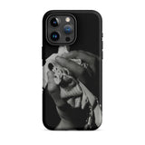 Stretch Corset - 1930s Fashion Photography Iphone Case, 15 Pro Max / Matte, Black Phone Case Monochrome Hand