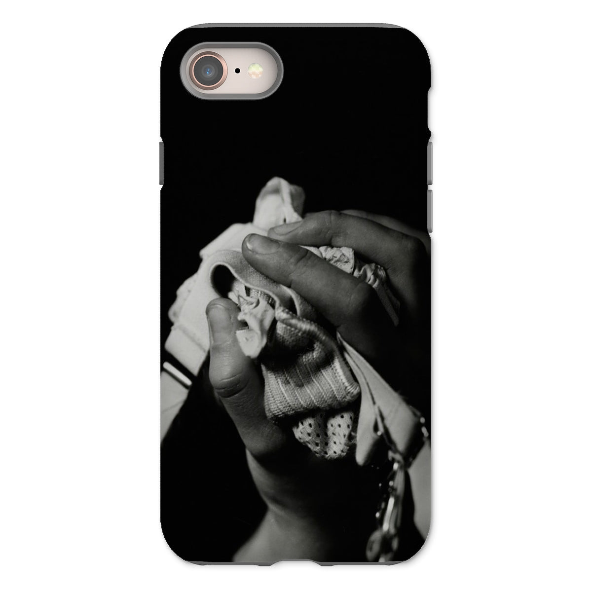 Stretch Corset - 1930s Fashion Photography Iphone Case, 8 / Matte, Black Phone Case Hands Cloth