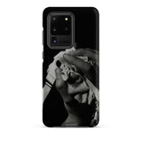 Stretch Corset - 1930s Fashion Photography Samsung Case, Galaxy S20 Ultra / Matte, Black Smartphone Case Monochrome Hands Crumpled Fabric