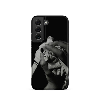 Stretch Corset - 1930s Fashion Photography Samsung Case, Galaxy S22 / Matte, Black Phone Case Monochrome Hands Fabric