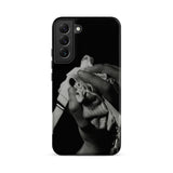 Stretch Corset - 1930s Fashion Photography Samsung Case, Galaxy S22 Plus / Matte, Black Smartphone Case Monochrome Hands Fabric
