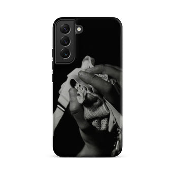 Stretch Corset - 1930s Fashion Photography Samsung Case, Galaxy S22 Plus / Matte, Black Smartphone Case Monochrome Hands Fabric