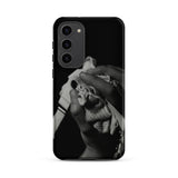 Stretch Corset - 1930s Fashion Photography Samsung Case, Galaxy S23 Plus / Matte, Black Smartphone Case Monochrome Hands Fabric