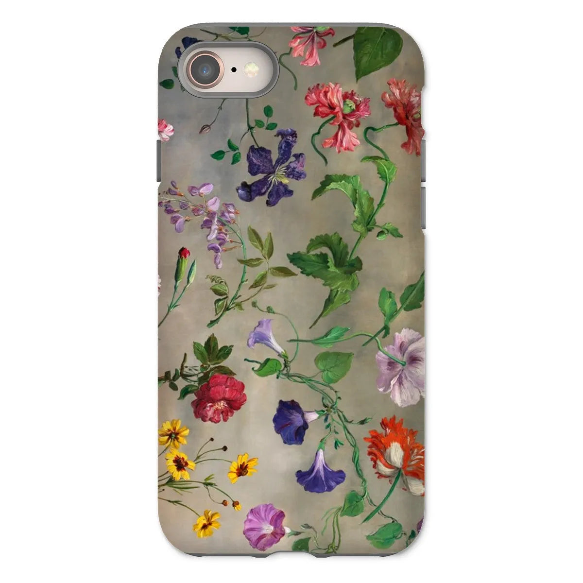 Studies Of Flowers - Art Phone Case - Jacques–laurent Agasse - Iphone 8 / Matte - Mobile Phone Cases - Aesthetic Art
