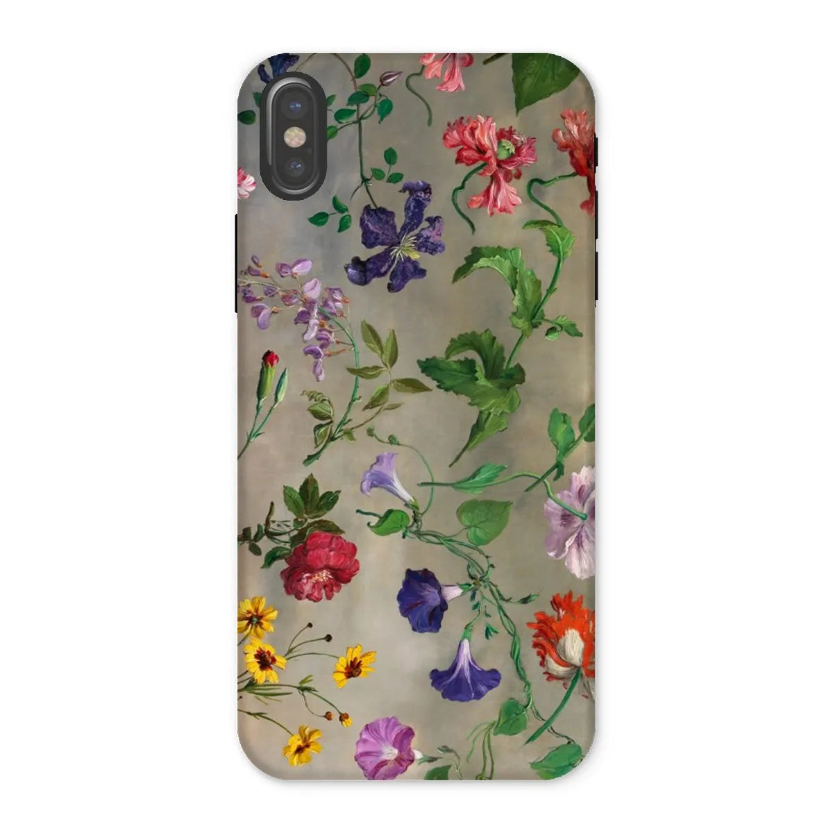 Studies Of Flowers - Art Phone Case - Jacques–laurent Agasse - Iphone x / Matte - Mobile Phone Cases - Aesthetic Art
