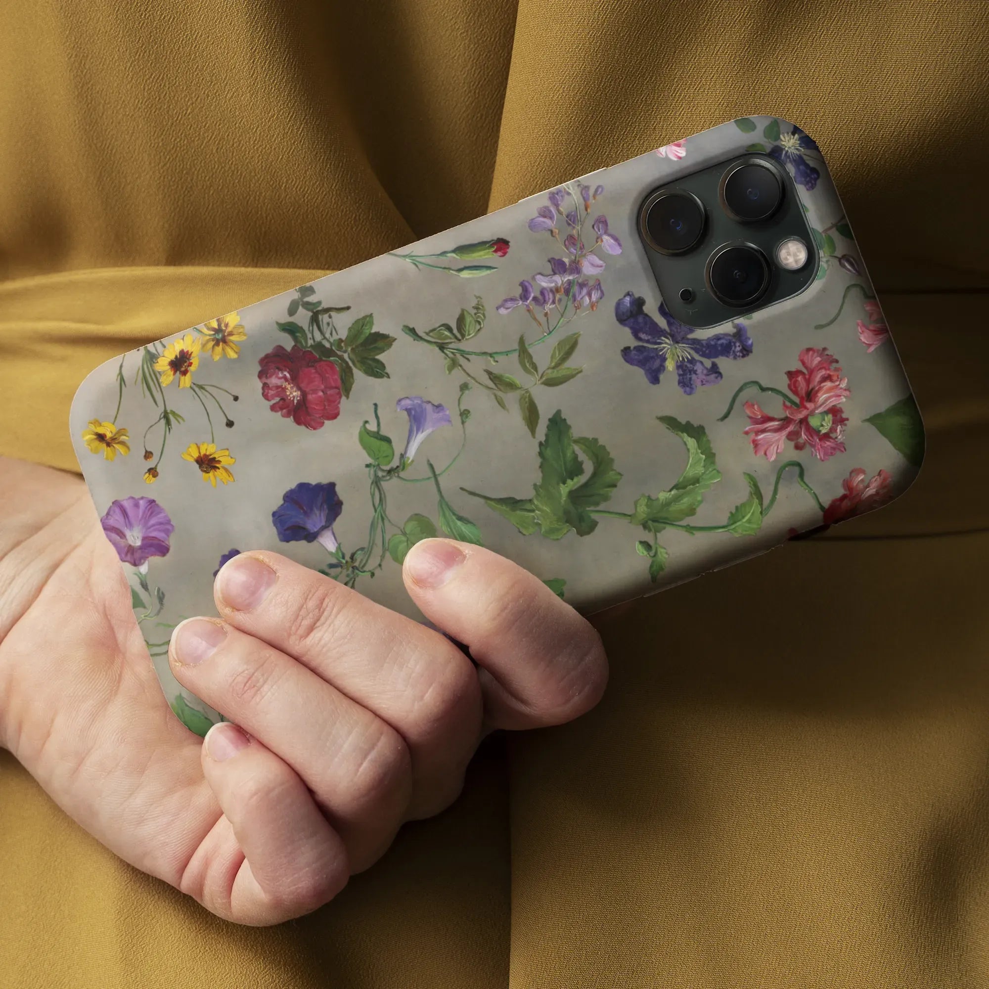 Studies Of Flowers - Art Phone Case - Jacques–laurent Agasse - Mobile Phone Cases - Aesthetic Art