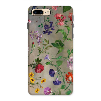 Studies of Flowers - Jacques–laurent Agasse Iphone Case, 8 Plus / Matte, Floral-patterned Smartphone Case Colorful Flowers Leaves Light